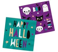 Folat B.V.-Folat 67981 Servilletas 20 piezas-Happy, Decoración de Halloween, multicolor, 33 x 33 cm