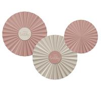 Folat B.V.- Folat 68707 Rosa, Dorado champán-Rosetones Decorativos-Crème Rose-3 Piezas-Una decoración de cumpleaños sofisticada y Animada, Color