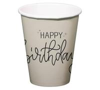 Folat B.V.- Folat Decoración Negro, crema, Dorado Champán-Tazas Noir-250 ml-8 Piezas-Una vajilla de Feliz cumpleaños Elegante y Encantadora, Color (68681)
