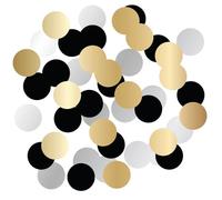 Folat B.V.- Folat Fiesta Cumpleaños Decoración Negro Oro Plata Confeti-Forma de Flor-Shining Glam-100 Piezas, Multicolor (25051)