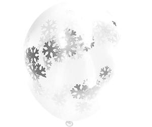Folat B.V- Folat Globos con copos de nieve Confeti, color plata, 30 cm (Amscan 8569)