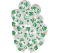 Folat B.V.- Folat Hojas Tropicales 30cm-15 Piezas Globos de látex para Aire y Helio para Fiestas y Cumpleaños, Color verde, 30 cm (68825)