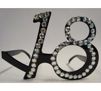 Folat B.V.- Folat Gafas de 18 cumpleaños negras con marco de diamante, Color (Creative 8714572216531)