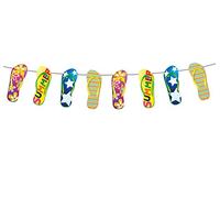 Folat B.V.- Garland with Flipflops-10 m Folat Guirnalda con diseño de chanclas soleado para verano, 10 m, Multicolor, 1 x Girlande (20715)