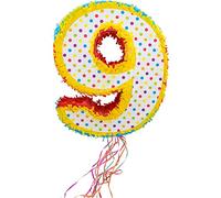 Folat B.V.-Number Piñata Número 9 para el 9. Cumpleaños infantiles | Hecho a mano |, multicolor (60949)