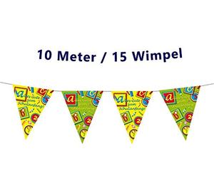 Folat B.V.- Schulanfang Bunting Garland Decoración, Multicolor, 1 pieza (FOMGW)