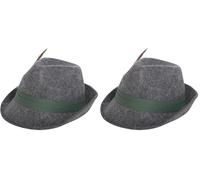 Folat B.V. Sombrero de Lana Tirolesa con Pluma, Sombrero de Lana Trilby (Paquete de 2)