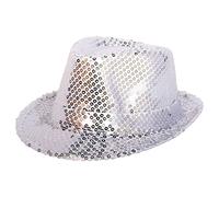 Folat B.V. Sombrero Trilby Trilby Fedora con lentejuelas de plata Michael Schlager Party Schlager