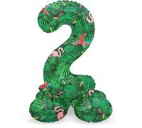 Folat B.V.-Zahl Folat 64732 Aluminio Número Figura 2 Jungle Vibe Verde 41 cm-decoración globos para cumpleaños, aniversario (no se necesita helio), color, talla única