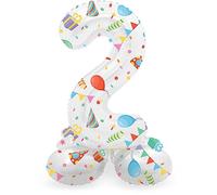 Folat B.V.-Zahl Folat 64762 Aluminio Número Figura 2 Joyful Party Multicolor 41 cm-decoración globos para cumpleaños, aniversario (no se necesita helio), color verde, talla única