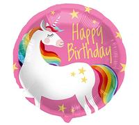 Folat -Ballón aluminio "Happy Birthday" Unicornio Rosa, 62995