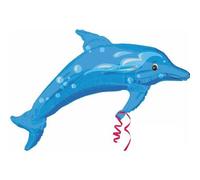Folat - Balón de aluminio Happy Blue Dolphins, 22906-02A, color azul