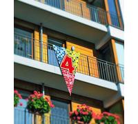 Folat Bloques de empavesado XL de 4to cumpleaños-90x150 cm, multicolor (60704)