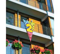 Folat Bloques del segundo cumpleaños XL Bunting-90x150 cm, multicolor (60702)