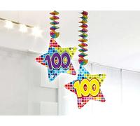 Folat- Decoraciones en espiral Bloques de cumpleaños 100 años - 2 piezas, Multicolor (60900)