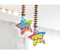 Folat Decoraciones en espiral Bloques Hurra, es mi cumpleaños-2 piezas, multicolor (60904)