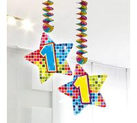 Folat - Decoraciones espirales Bloques de cumpleaños 1 año - 2 Piezas