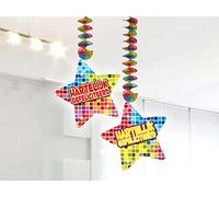 Folat Decoraciones espirales Bloques de cumpleaños Felicitaciones-2 piezas, multicolor (60902)