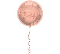 Folat Foil Balloon Elegante Rubor exuberante-45cm, color rosado oro, happy birthday (67006)
