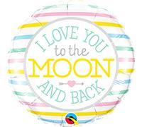 Folat- Globo de Aluminio Love You To The Moon-45 cm, Multicolor (Qualatex 55382Q)