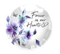 Folat Globo de aluminio para siempre en nuestros corazones-45 cm, color blanco (67944)