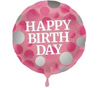 Folat - Globo de papel de aluminio 'Feliz cumpleaños' rosa brillante - 45cm