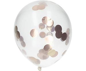 Folat - Globos con confeti de oro rosa 30 cm - 4 piezas