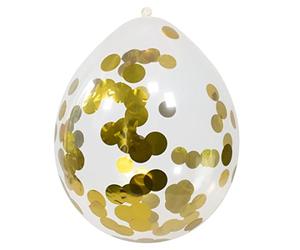 Folat - Globos con Confeti Dorado 30 cm - 4 Piezas