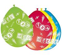 Folat - Globos De ABC Para Niños Fiestas - Multicolor - 12In/30cm - 8 piezas
