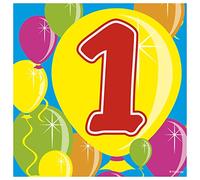 Folat - Globos De Servilletas De Papel para 1 Año Fiesta - Multicolor - 20 Piezas