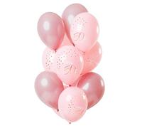 Folat Globos Elegante Rubor Exuberante Años 30cm-12 piezas, color rosado, Zahl: 50 (67650)