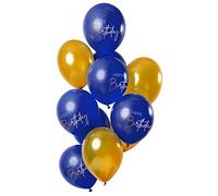 Folat Globos Elegantes Verdadera azul 30cm-12 piezas, color, happy birthday (66005)