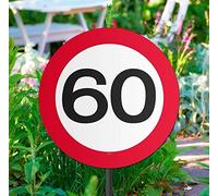 Folat B.V.- Folat Letrero de jardín 60th Traffic Sign, Multicolor, 26 x 52 cm (Amscan 5035)