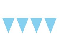 Folat - Línea De Banderas De Color Para Fiesta Decoración - 10 metros - Azul Claro