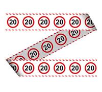 Folat-Señal de tráfico Cinta de barrera para fiestas (15 m, número 20), color rojo/blanco, Länge: 15m Breite: 7,5cm (28420)