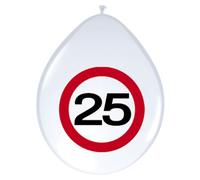 Folat - Señal De Tráfico Cumpleaños Globos 25 años - 12In/30cm - 8 piezas