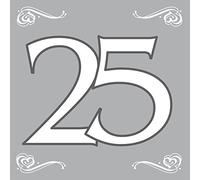 Folat - Servilletas 25 Años Aniversario Plata 33x33 cm - 20 piezas