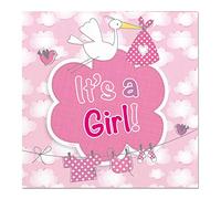Folat - Servilletas de niña nacedora "It's a Girl" - 33 x 33 cm - 20 piezas