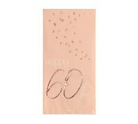 Folat Servilletas Elegante Rubor exuberante 60 Años 33x33cm-10 piezas, color rose gold (67260)