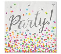 Folat- Servilletas Platos Confeti Fiesta 33x33 cm-16 Piezas, Multicolor, Mittel (65032)