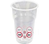 Folat - Tazas de plástico de 60 años de señal de tráfico - 10 piezas