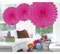 Folat Ventilador de panal rosa oscuro-45 cm, color rosado (60359)