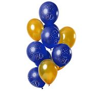 Folat- Zahl Globos Elegantes Verdadera azul Años 30cm-12 Piezas, Número 80, Color (66680)