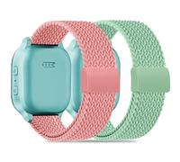 Folavii Correa trenzada magnética compatible con Cosmo JrTrack 5/4/3/2 SE/2/JrTrack y Gizmo Adventrue 3 3 2 1/Gabb 3e 3 2 1/SyncUP Watch 2 1, paquete de 2 correas suaves y transpirables con hebilla