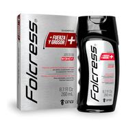 Folcress Champú + fuerza y grosor | Cuidado del cabello restaurante capilar tratamiento capilar hombre champú reparador capilar protección cabello hombre | 260 ml