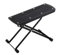 Foldable Adjustable Foot Stool, Non-Slip Pedicure Foot Rest, Salon Stool Accessory, 6 Height Settings, 220lbs Load Capacity, Metal Tool, Black, About 25cm
