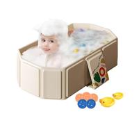 Foldable Baby Bathtub, Large Toddler Bath Tub, Non-Slip Base, Portable Design, Practical Choice for Parents Indoor Outdoor Use Easy Storage Baby Tub 75x70x25cm White Green