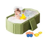 Foldable Baby Bathtub, Large Toddler Bath Tub, Non-Slip Base, Portable Design, Practical Choice for Parents Indoor Outdoor Use Easy Storage Baby Tub 75x70x25cm White Green