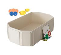 Foldable Baby Bathtub, Large Toddler Bathtub, Portable Shower Basin with 5 Balls, 2 Ducks, and Water Toy for Kids 0-8 Years Old, Boys,Girls, PVC Composite Board, 1300g, 75x70x25cm