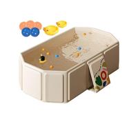 Foldable Baby Bathtub with Water Toys, Large Portable Toddler Bathtub, Includes 5 Balls, 2 Ducks, and Shower Basin for Kids 0-8 Years Old, Foldable Bath Tub for Boys and Girls